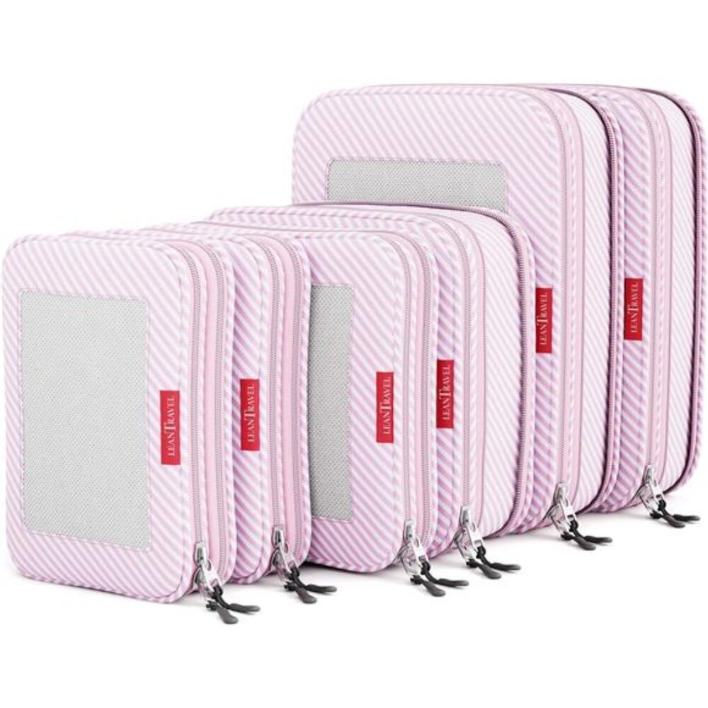 Compression Packing Cubes for Travel Organizers with Double Zipper